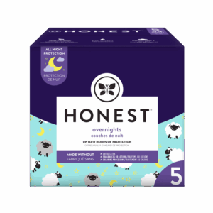 The Honest Company Overnight Baby Diapers, Sleepy Sheep, Size 5, 44 ct