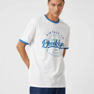 College T-Shirt Printed Crew Neck Short Sleeve